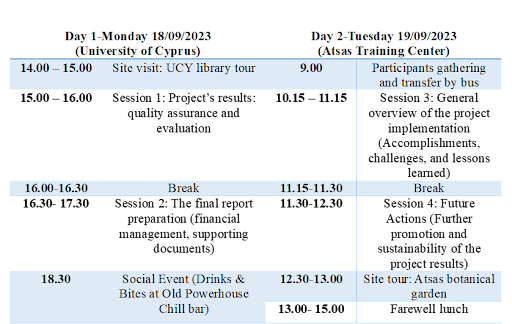 Agenda schedule